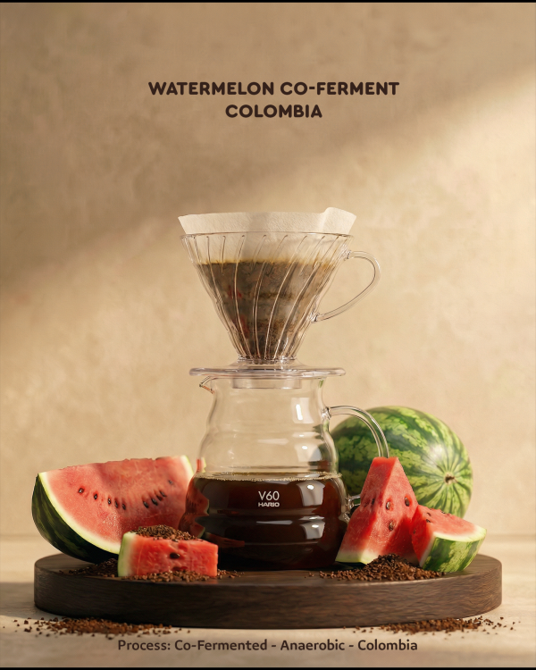 قهوة V60 مخمرة مشتركًا (Co-Fermented Coffee) – نكهة البطيخ (200 جم)